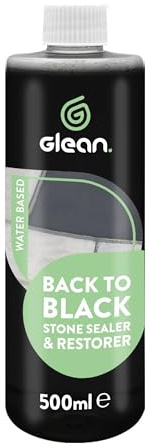 GLEAN Stone Restorer and Sealer, Black, Impregnating Sealant Restores the Colour of Faded Black Limestone, Slate, Marble and Concrete, 500 ml
