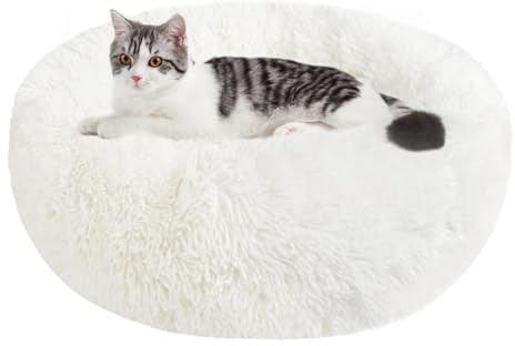 Nepfaivy Cama Antiestrés para Gatos y Perros Pequeños - Cojín Relajante y Lavable, Gris Oscuro, M-50cm/19.7in