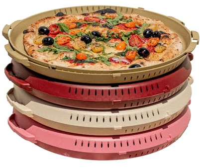 PIZZycle Mehrweg Pizzabox Original | Wiederverwendbare Pizza-Aufbewahrungsbox mit Deckel, stapelbar & nachhaltig - 4er-Set, für Pizza bis 33 cm  (Mixed)