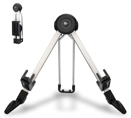GUITTO Guitar Stand - Electric and Acoustic, Floor Standing Holder for Guitars, Bass, Banjo, Cello - Portable, Foldable, and Small A-Frame Design GGS-03