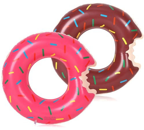 Jostift 2 Stück Schwimmring Kinder, 70cm Aufblasbarer Donut Schwimmreifen Kinder Schwimmreif Luftmatratze Pool Swimming Ring Wasserspielzeug für Strandurlaub Sommerpool Party