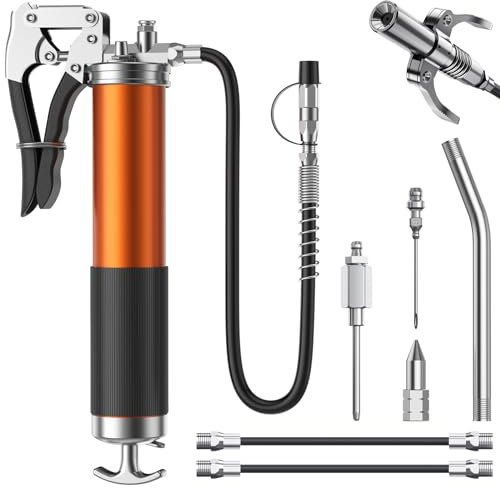 Fantictas 12tlg Fettpresse Set,8000 PSI Hochleistungs Fettpresse mit Pistolengriff und Schnellverschlusskupplung,14oz Ladung,verstärkter Verbinder