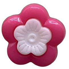 KnitForLess 14mm Acrylic Floral Shank Buttons, Plastic, Pack of 10, Pink, Childrens Cardigans, Sewing, Knitting