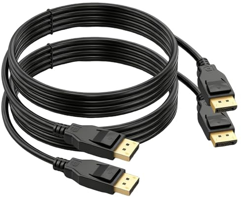 VESA Certified 8K DisplayPort 1.4 Cable 3FT 2-Pack, High Speed 32.4Gbps Display Port DP Cable 3 Feet (8K@60Hz, 4K@/240Hz/144Hz/180Hz/165Hz, 1080P@240Hz) for Gaming Monitor Computer Docking Station