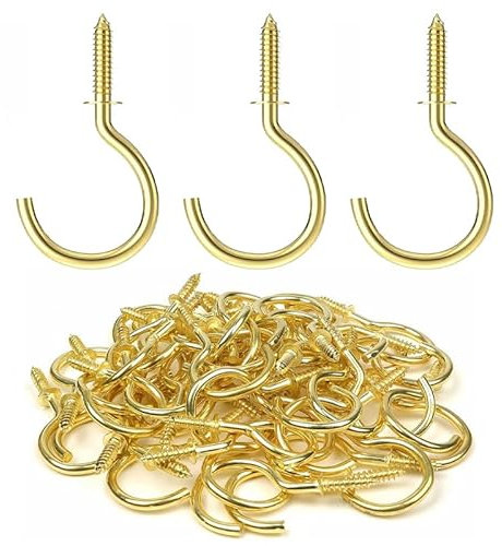 WSeltrium - Ganchos de rosca (1/2 pulgadas, metal, para plástico y madera, colgar plantas y decoraciones artísticas