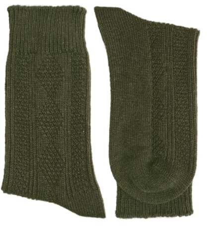 YUN 3 Pairs Women's Natural Pure 100% Wool Traditional Warm Boot Winter Socks Forest Green