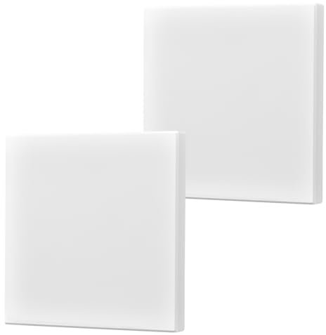 Lot de 2 cache-prises encastrées - Blanc - Sans trou - Pour prises ou interrupteurs non utilisés - 8,6 x 8,6 cm