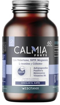WeBotanix | Calmia Notte Forte | Formula avanzata con melatonina 1,9 mg, 5-HTP, Ashwagandha, Magnesio e Valeriana | conciliazione del sonno e rilassamento naturale | 60 capsule | Vegano