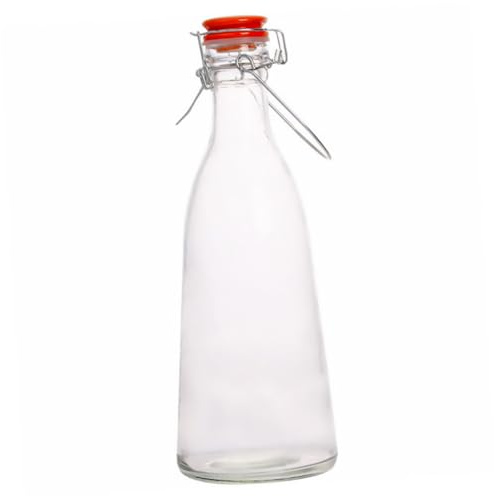 NOLITOY Botella de Vidrio Grueso con Cierre Hermético y Tapa de Palanca para Fermentación y Almacenamiento de Bebidas Botella Práctica para Jugo y Agua Capacidad para Viajes y Uso al Aire