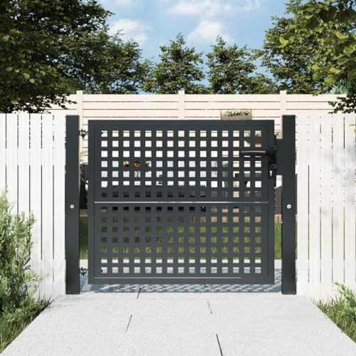 Clôture de jardin - Portail de jardin - Anthracite - 105 x 75 cm - En acier - Pour l'entrée des écoles, des fermes et des pensions