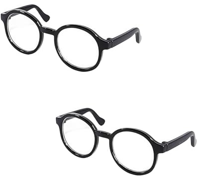 2Pcs Black Glasses Pet Dog Cute Glasses Clear Lens Retro Glasses Photo Props Cat Sun Glasses for Small Dogs Cats Cosplay Costume, Pet Supplies Apparel Accessories