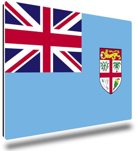 TRIOSK Kühlschrankmagnete Länderflaggen Magnet Flagge Fidschi Inseln Reise Souvenir Geschenk für Reiselustige Frauen Männer Weltenbummler Kühlschrank stark eckig groß 85x55 mm