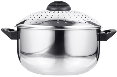 BESPORTBLE Marmite à Nouilles en Acier Inoxydable 24 CM Casserole Rapide Passoire Intégrée Ustensile Cuisine Antiadhésif Compatible Cuisinière à Gaz pour Cuisson de Soupe et Pâtes