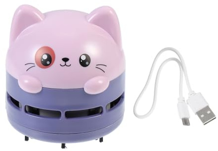 TEMPNAP Mini Aspirateur de Bureau Portable Violet, Nettoyeur de Table Compact sans Fil, Aspirateur de Comptoir Léger pour Clavier, Bureau et Voiture, Nettoyant de Poussière Pratique
