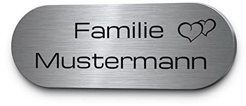 Personalisiertes Briefkastenschild mit Gravur & Motiven aus Edelstahl | Tür Namensschild Türschild | versch. Größen | Klingelschild Haustürschild mit Namen | Schild personalisiert Haustür Briefkasten
