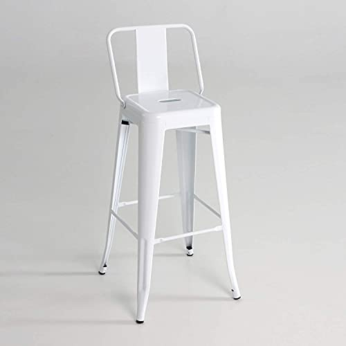 Kit Closet 5020519020 - taburete alto de metal con respaldo, blanco, 95 x 43 x 43