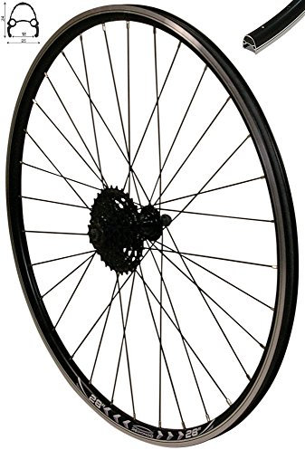 Redondo 28 Zoll Hinterrad Laufrad V-Profil Felge Schwarz 8-Fach Kassette