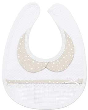 Filet - Bavaglino neonato con colletto colorato |Tasca in Tela Aida 55 fori |Chiusura in Velcro | Confezione da 1 | 100% Made in Italy