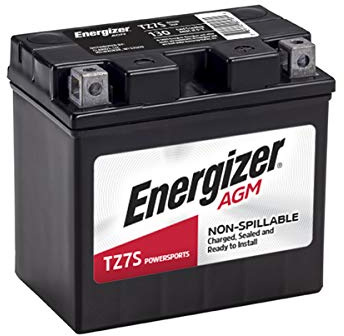 Energizer - ETZ7S TZ7S Motorcycle and Atv 12V Battery, 130 Cold Cranking Amps and 6 Ahr, Replaces: CTZ7S, YTZ7S, M727ZS, YTZ7S, ES-TZ7S, TZ7S, GTZ7SFP, FAITZ7S, MB YTZ7-S, Black