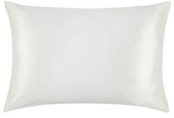 Jasmine Silk 100% 22 Momme Mulberry Charmeuse Silk Pillowcase for Hair and Skin 50 cm x 75 cm Envelope Closure (Ivory)