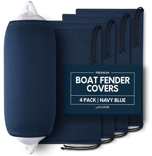Byllstore Lot de 4 Housses de Protection pour Ailes de Bateau Bleu Marine 15,2 x 45,7 cm, 20,3 x 55,9 cm et 22,9 x 66 cm