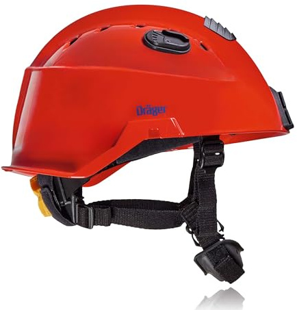 Casco de Seguridad Ajustable Dräger HPS 3500 Premium Rojo para Obras, minería, Bomberos y Operaciones de Emergencia.