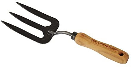 Kai Wiechmann Teak Pflanzgabel Blumengabel Gartengabel handgeschmiedet Teakholzgriff Premium