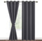 DWCN Vorhang Blickdicht mit Vorhang Raffhalter Verdunkelungsgardinen mit Ösen 2 Stücke Thermogardine, Blackout Curtain Verdunkelung Thermovorhang, Dunkelgrau, 245x140cm(HxB)