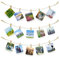 Colgador de Fotos con 50 Clips para Fotos, Colgador de Fotos para Colgar en la Pared, Portafotos con Clip para Colgar Obras de Arte para Niños en la Pared Decorativa del Hogar