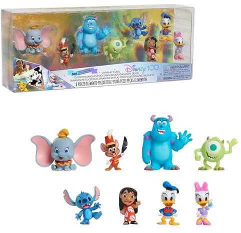 Disney100 Years of Dynamic Duos Celebration Collection Limited Edition 8-Piece Figure Pack, Officially Licensed Kids Toys for Ages 3 Up, Gifts and Presents by Just Play