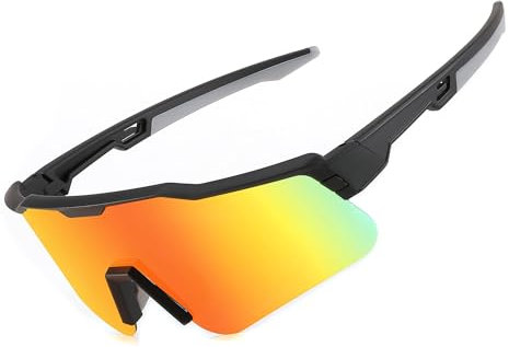 FEISEDY Jugendliche Sport Sonnenbrille Polarisiert Kinder Fahrradbrille Baseballbrille für Jungen Mädchen Alter 8-16, mit UV400-Schutz, TR90 Rahmen B0032