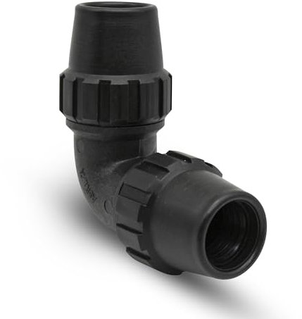 DOJA Barcelona | Coude Tuyau 20mm | Raccord Femelle 90° en Polyéthylène | Pour Arrosage, Aquarium, Connecteur Tube Rond, Compression