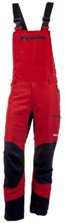 KOX Schnittschutz Latzhose Duro 3.0 Rot/Gelb Größe 29 untersetzt | Typ A