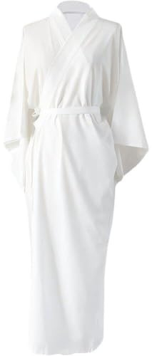 Abito Kimono Yukata Tradizionale Giapponese Bianco con Cintura Tinta Unita Abito Giapponese con Maniche Yukata Fodera Pigiama per