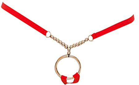 Tenue Sexy Homme Ouverte Coquine Hot Taste Underwear Sling Perle Chaîne Anneau Sexy Creux T String Goût sous-Vêtements Peignoir Court pour Homme (Red, One Size)