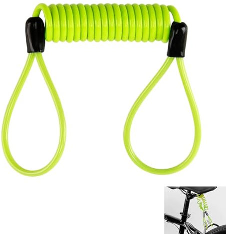 Cavo Promemoria per Bloccadisco Freno per Moto, Scooter e Biciclette, Promemoria Blocco Freno Antifurto Visivo Giallo, Prevenzione Danni e Imbarazzo, Adatto a Manubri di Diverse Altezze, 120 cm