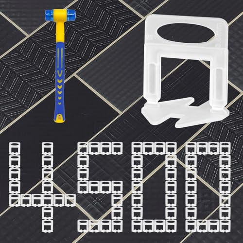4500 clips de nivellement de carrelage 3mm (1/8”), pour la pose de carreaux en céramique et pierre naturelle – kit de nivellement DIY pour un alignement parfait (3mm, 4500 pièces)