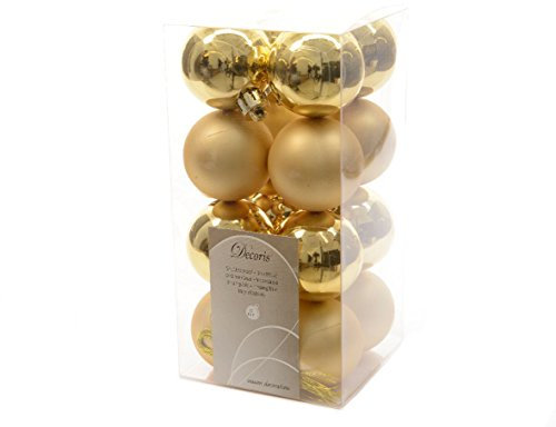16 Christbaumkugeln in gold matt & glänzend Kunststoff 4cm