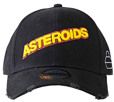 Atari Baseball Cap Asteroids 3D Logo vintage frayed Nue offiziell Schwarz