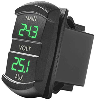 BIlinli Voltmetro Doppio Voltmetro Monitor Batteria Indicatore Display a LED 12V-24V Misuratore di Tensione per Barca per Auto Tester di Tensione Tester di Batteria