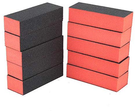 Bizzico Nagelfeilen und -puffer, 10-teiliges Kit für professionelle Maniküre-Werkzeuge, Blockpolierschwamm-Nagelfeilen-Schaum für den Heim- und Salongebrauch