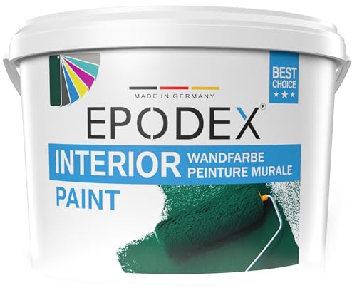 EPODEX Premium Pintura para Paredes con Fórmula Protectora, Alta Cobertura, Lavable, Sin Salpicaduras e Inodora, Acabado Satinado, 3 kg (25 m² por capa) - Industry Pastel