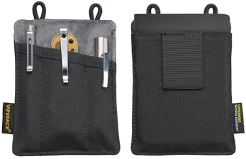 VIPERADE Slim EDC Pouch, Mini Pocket Organizer for Men, EDC Belt Organizer for Knife/Flashlight/Pen/Pry Bar/Mini Tools/Pocket Notebook (Black)