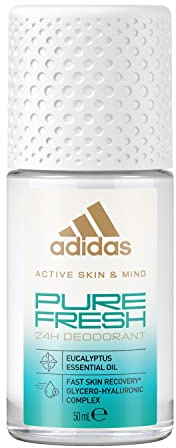 adidas Active Skin & Mind, Pure Fresh Deodorante Roll On per Uomo e Donna, 24 Ore di Protezione, 50 ml - Unisex