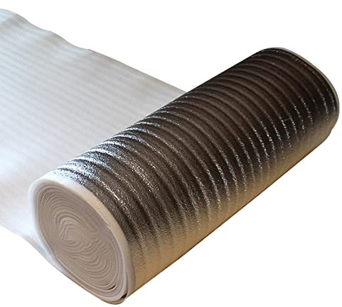 HARICSET Foglio di Alluminio Isolamento Anticalpestio Sottopavimento per Laminato Spessore 2mm di Isolamento Acustico da Calpestio Isolamento del Pavimento per Parquet Laminato(Size:1 * 20m)