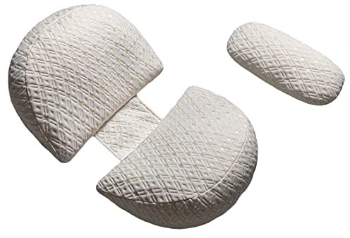 ShowyLive Almohada de cuña para Embarazo en Forma de U, Almohada Corporal de Maternidad para Mujeres Embarazadas con Funda Desmontable Lavable, Soporte para Espalda, Caderas, piernas (Blanco)