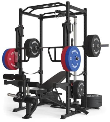 Atletica R5-Boost Power Rack | Squat Rack mit Jammer Arms | in Zwei Höhen verfügbar | Anspruchsvolles Ganzkörpertraining Größe 213 cm