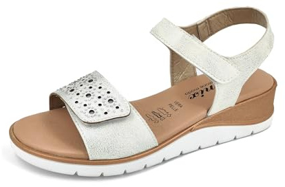 JOMIX Sandales Femme avec Scratch Chaussures de Randonnée Confortable pour Extérieur Plage Fabriqué en Italie