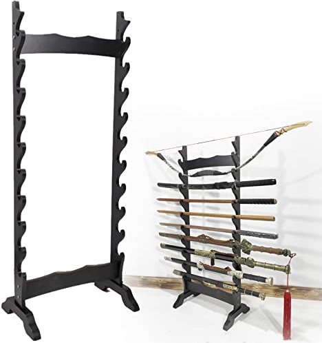 Generic Présentoir vertical pour épées – Support robuste pour armes d'arts martiaux – Organisez et rangez diverses épées avec 6 à 12 étages