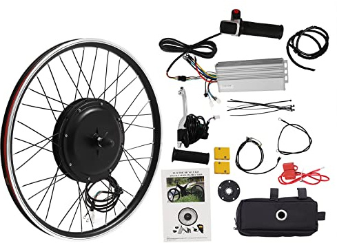 26 tums Ebike konverteringssats, 48 V 1 000 W E-cykel framhjul konverteringssats, elektrisk cykel eftermonteringssats, 440 RPM, 55 km/h, 45 N. M, Brushless motor (däck ingår ej)